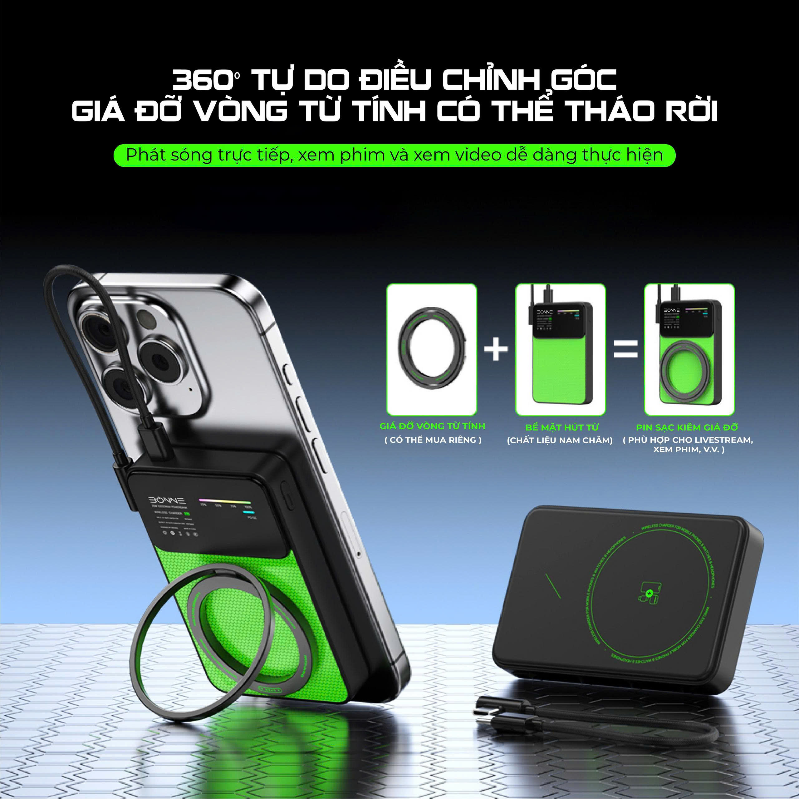 Giá đỡ từ tính 360 độ
