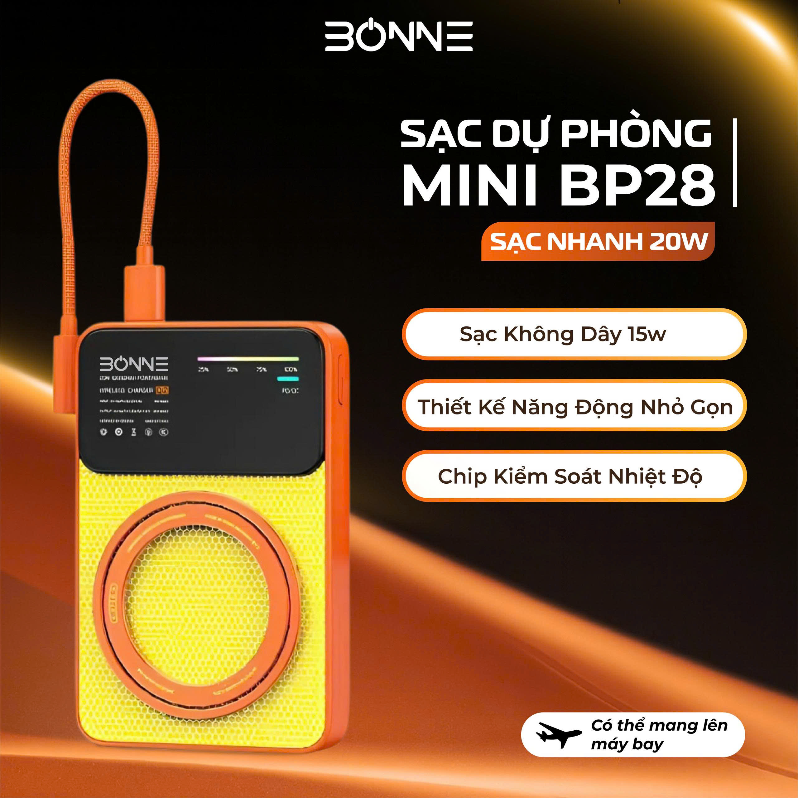 Bonne BP28 Sạc Dự Phòng Mini Từ Tính 10.000mAh