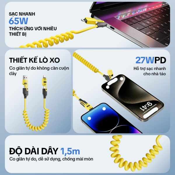 cáp sạc lò xo