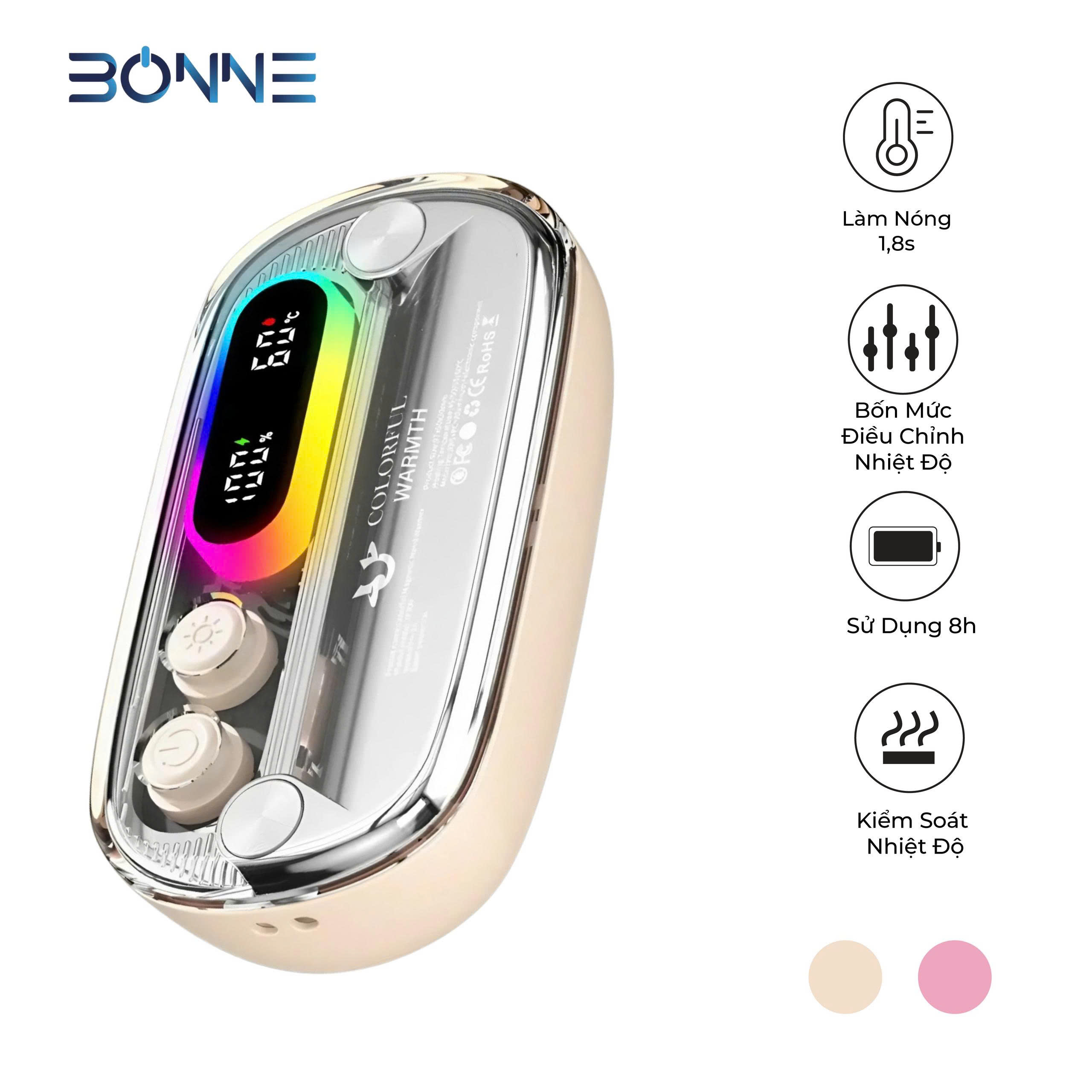 Máy sưởi tay từ tính BW08 PLUS công nghệ NTC – Bonne