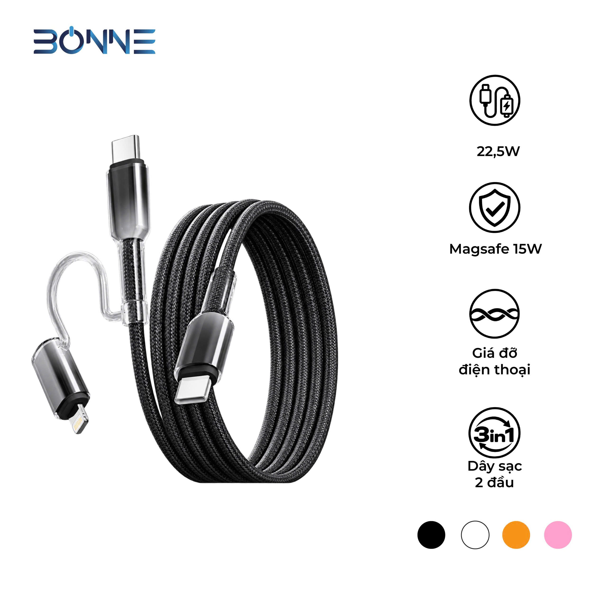 Cáp sạc nhanh 3in1 silicon BC39 65W – Bonne